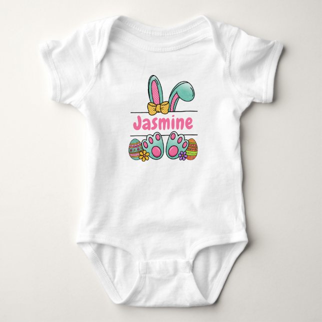 T-shirt bébé lapin oeufs de Pâques Body bébé (Devant)