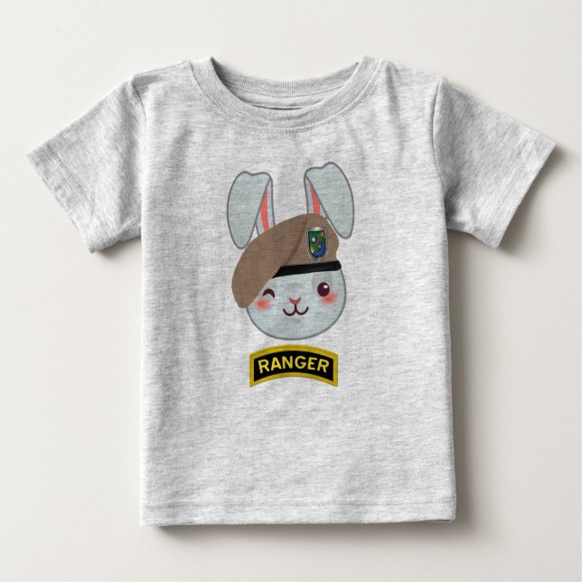 T-shirt bébé "Le lapin du petit Ranger de papa" (Devant)