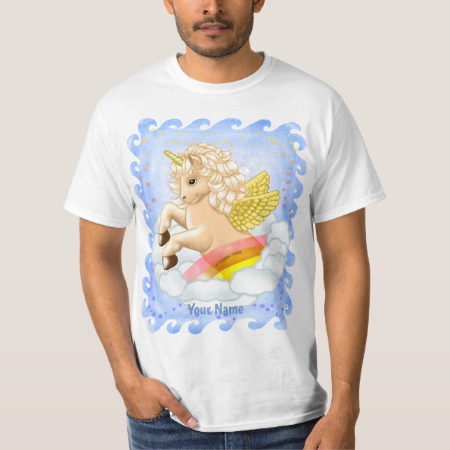 T-shirt Bébé licorne arc-en-ciel  (Devant)