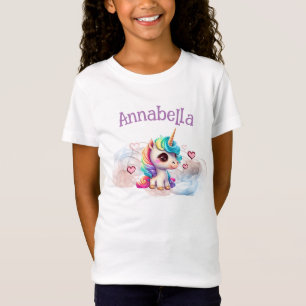 T-Shirt Bébé licorne mignonne et cœurs