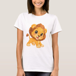 T-shirt Bébé lion aquarelle adorable