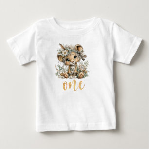 T-Shirt Bébé Lion Bohème pour 1er Anniversaire Wil
