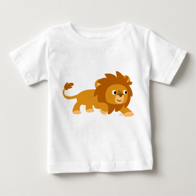 T-shirt Bébé Lion Cartoon intelligent mignon (Devant)