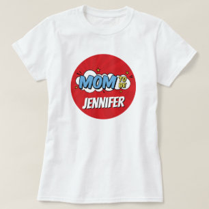 T-shirt Bébé Maman Fête Prénatale Super-Héros Bande Dessin
