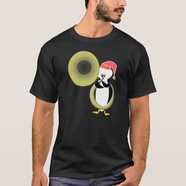 T-shirt Bébé manchot jouant du tuba (Devant)