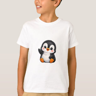 T-shirt Bébé manchot mignon faisant signe Personnage de de