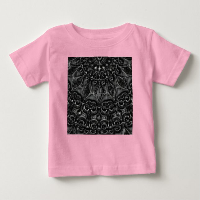 T-shirt bébé Mandala au charbon de bois (Devant)