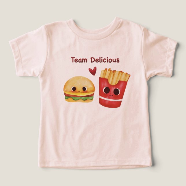 T-shirt bébé Meilleurs amis Burger & Frites Mignon (Design Recto)