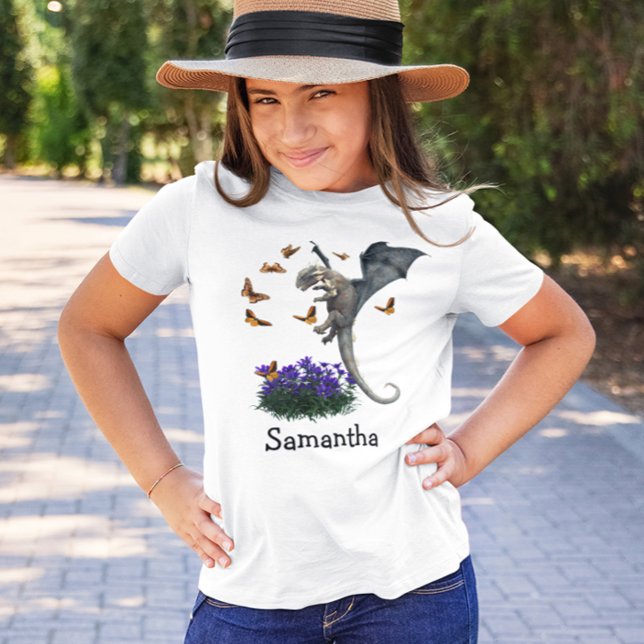 T-Shirt Bébé mignon Dragon avec Papillons Ressort (Créateur téléchargé)