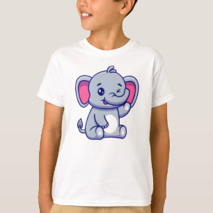T-shirt Bébé mignon éléphant assis dessin