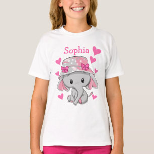 T-shirt Bébé mignon Eléphant fille