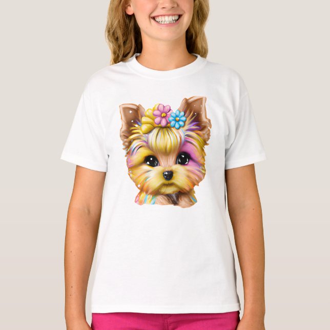 T-shirt Bébé mignon et adorable Yorkie (Devant)