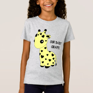 T-Shirt Bébé mignon Giraffe Jaune Grossissant Grand Animal