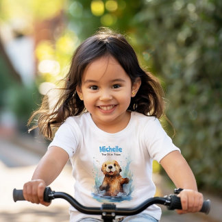 T-Shirt Bébé mignon loupe de mer dans des éclaboussures d'