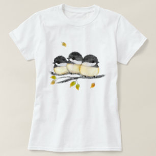 T-shirt Bébé mignon oiseau 3 poulets sur la branche de l'a