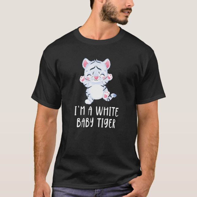 T-shirt Bébé mignon tigre blanc (Devant)