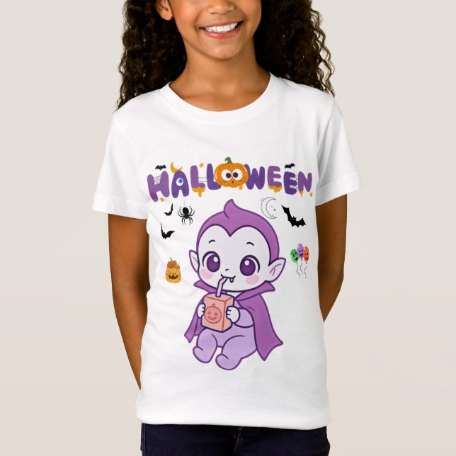 T-Shirt Bébé mignon Vampire Halloween Kawaii Design (Devant)