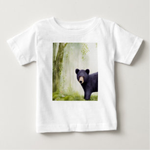 T-shirt bébé mignonne Bear Noir pour les enfants