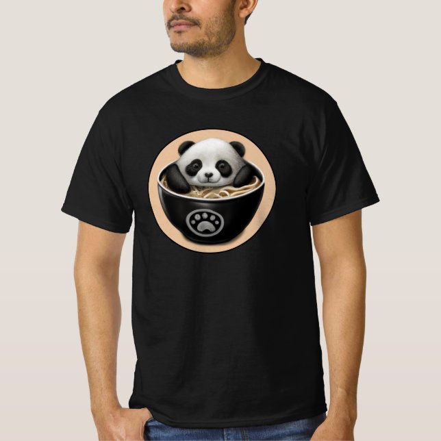 T-shirt Bébé Mignonne Panda Ours Baigner Dans Un Bowl De R (Devant)