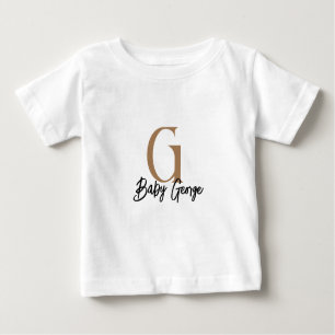 T-shirt bébé monogramme nom de douche minimale cad