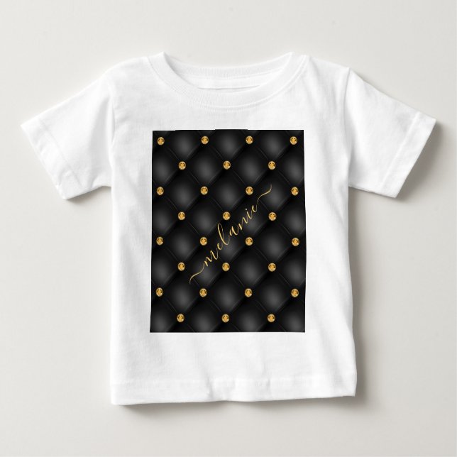 T-shirt bébé noir et or (Devant)