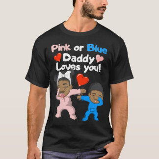 T-shirt Bébé Noir Rose Ou Bleu Papa Vous Aime