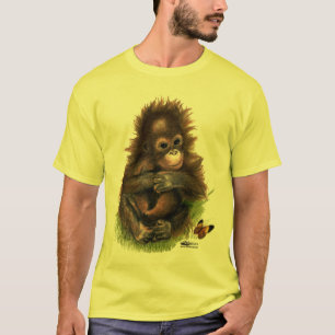 T-shirt Bébé orang-outan et papillon