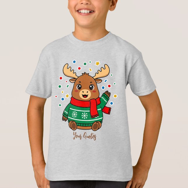 T-shirt Bébé orignal mignon bonjour (Devant)