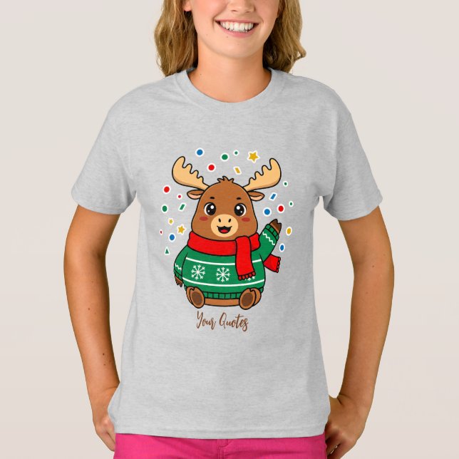 T-shirt Bébé orignal mignon bonjour (Devant)