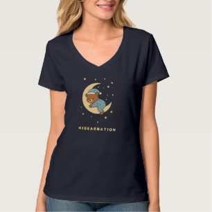 T-shirt Bébé ours hibernant sur la lune
