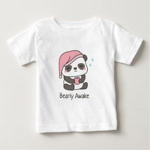 T-shirt bébé Panda dormant Bearly Awake Pun