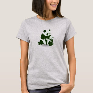 T-shirt Bébé pandas ours noir blanc sports amour destinée
