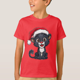 T-shirt Bébé panthère noire adorable portant un chapeau de