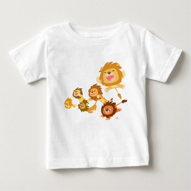 T-shirt Bébé Parade Lions Cartoon Cute (Devant)
