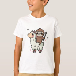 T-shirt Bébé paresseux et lama mignons 