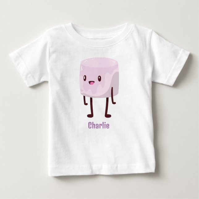 T-shirt bébé personnalisé Kawaii Marshmallow (Devant)