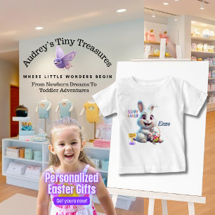 T-shirt bébé personnalisé pour lapin de Pâques