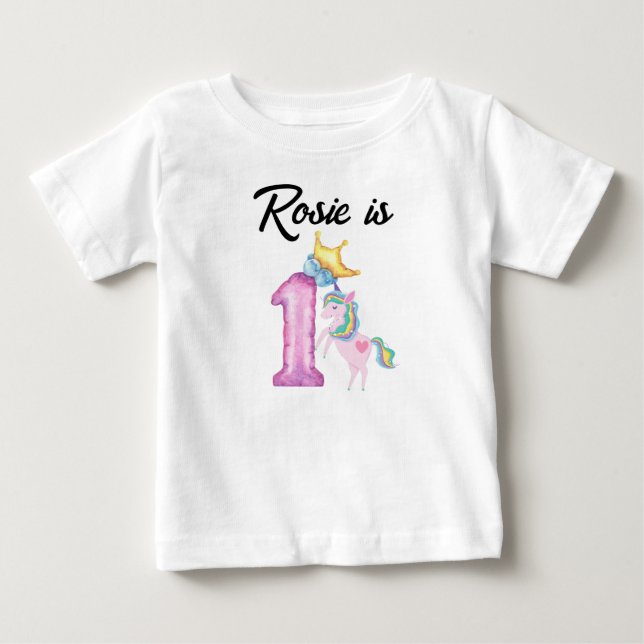 T-shirt bébé personnalisé pour le premier annivers (Devant)