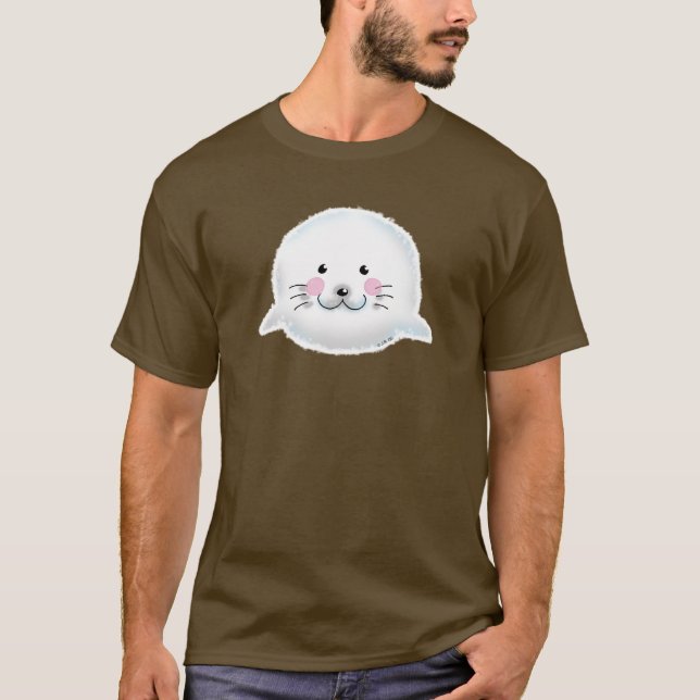 T-shirt Bébé phoque pelucheux mignon (Devant)