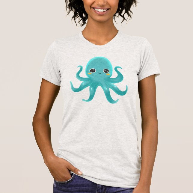 T-shirt Bébé pieuvre mignon (Devant)