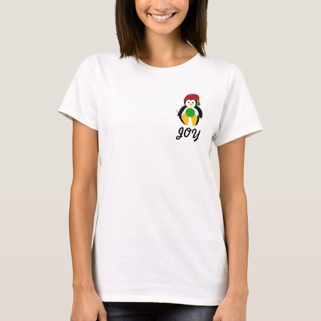 T-shirt Bébé pingouin de Noël mignon - Joie (Devant)