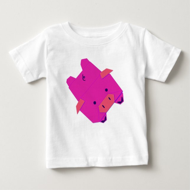 T-shirt bébé porcin Origami (Devant)