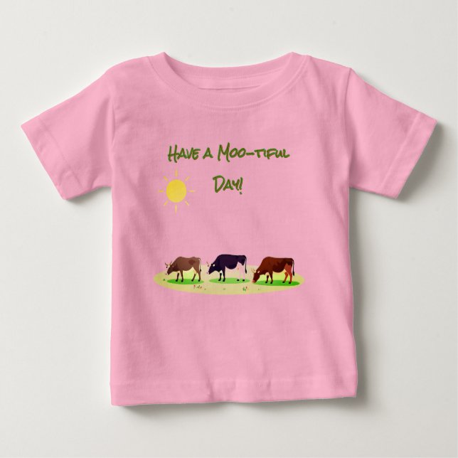 T-shirt bébé pour la ferme aux vaches mignonnes (Devant)