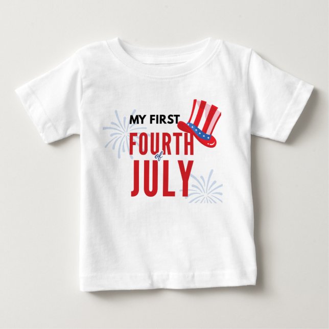 T-shirt bébé pour mon premier 4 juillet  (Devant)