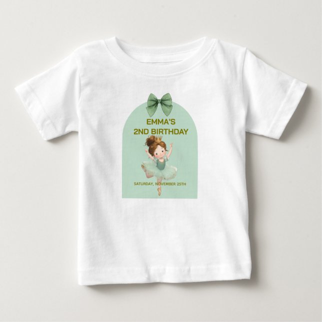 T-Shirt bébé pour petite princesse vert menthe (Devant)