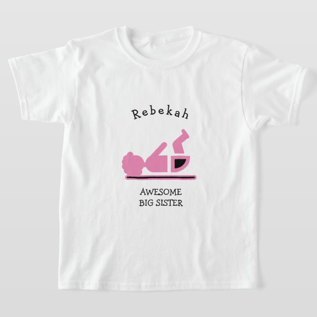 T-shirt Bébé rose personnalisé Afro BEAUCOUP DE SOEUR (Poser)