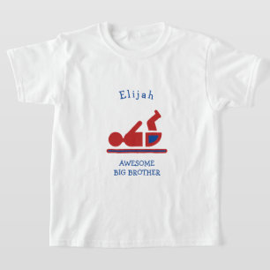 T-shirt Bébé rouge personnalisé AWESOME GROS FRÈRE