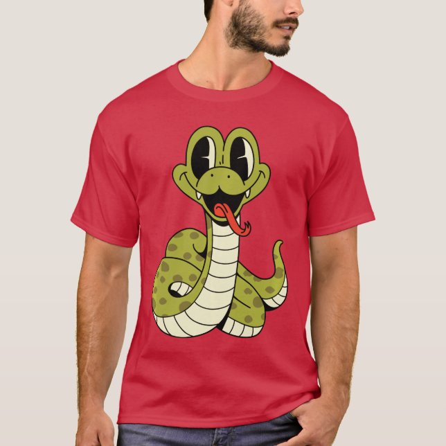 T-shirt Bébé serpent reptiles bande dessinée serpent pour  (Devant)