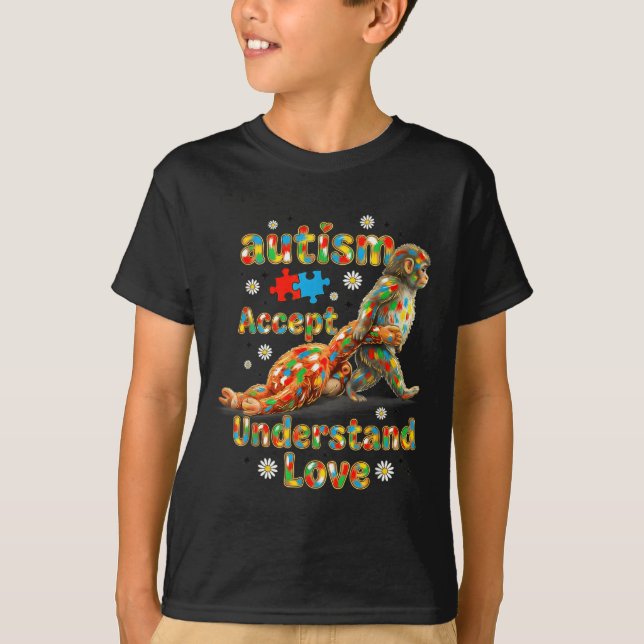 T-shirt Bébé singe branché acceptation de la sensibilisati (Devant)