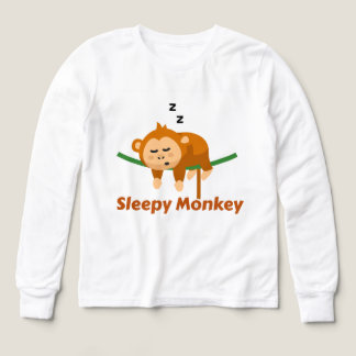 T-shirt bébé singe mignon endormi